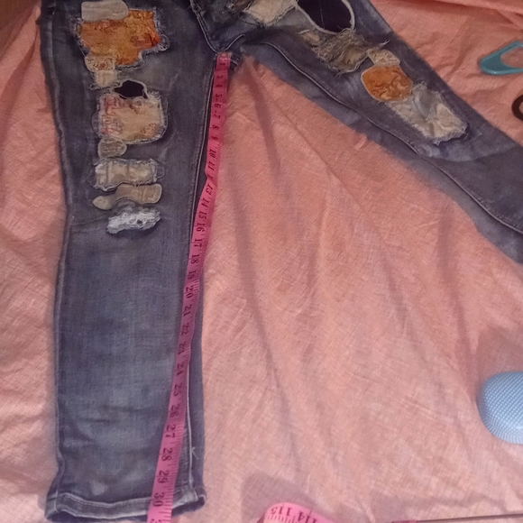 woman jeans size 9  fashion with patches - Picture 8 of 10